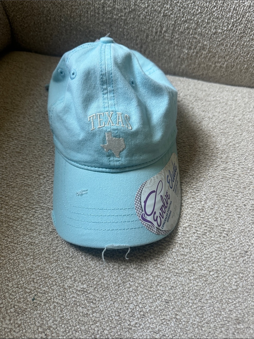 Texas Embroidered Light Blue womens Baseball Cap